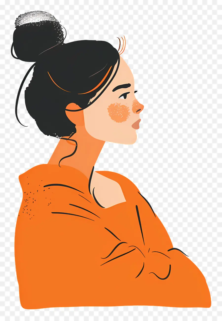 Femme En Orange，Femme PNG