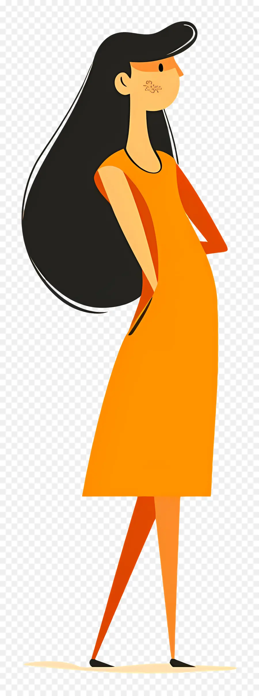 Femme En Orange，Femme PNG