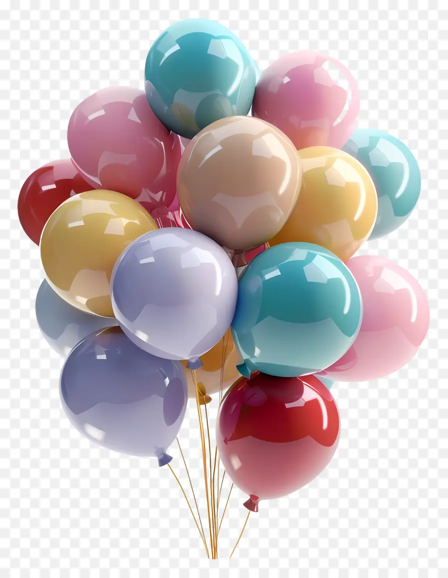 Bouquet De Ballons，Ballons Roses Et Jaunes PNG