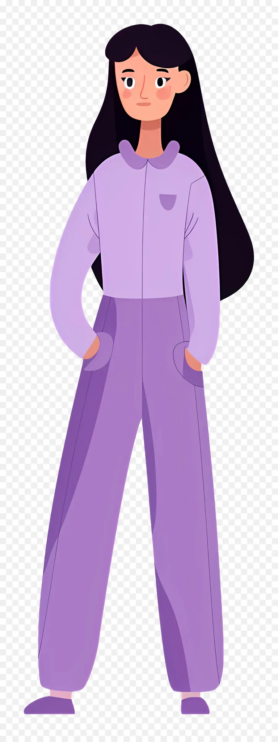 Femme En Violet，Fille En Tenue Violette PNG