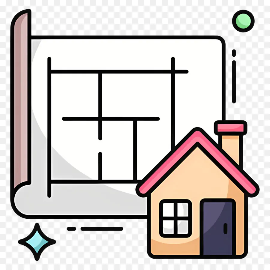 Dessin De Construction，Plan De Maison PNG