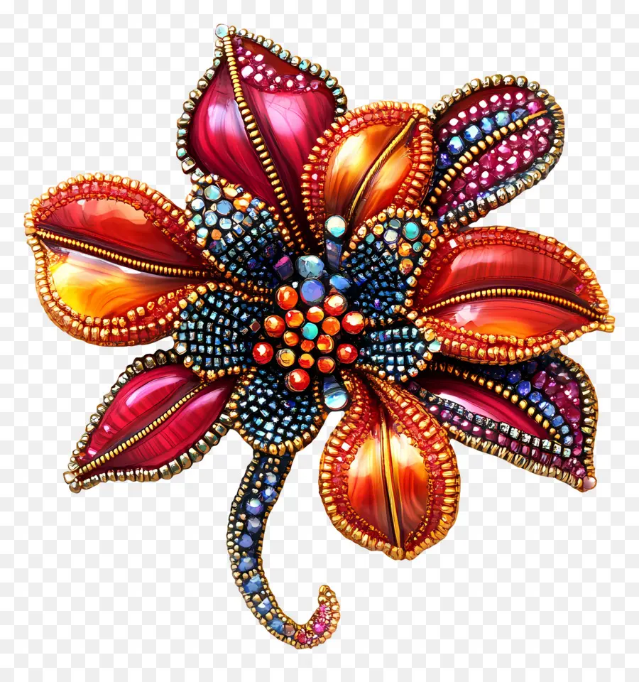 Broche，Fleur Perlée PNG