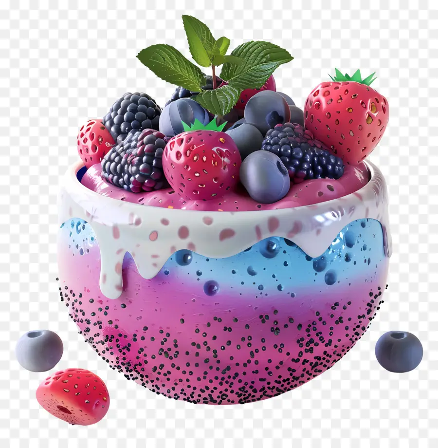 Bol De Pudding Au Chia，Bol De Fruits PNG