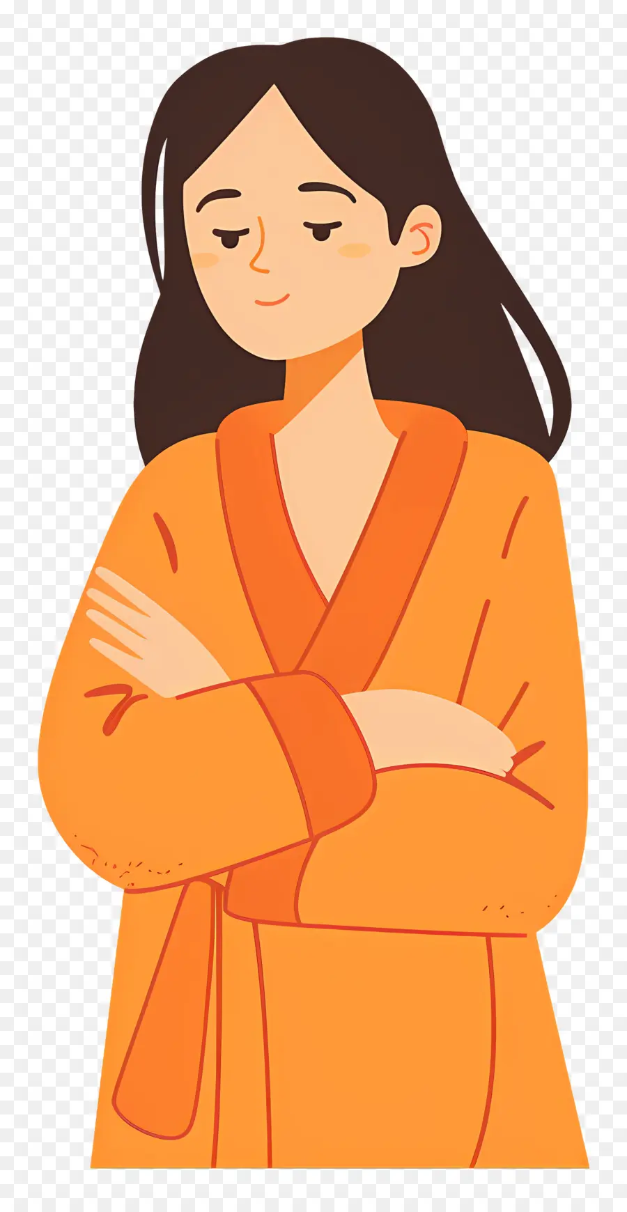 Femme En Peignoir，Femme En Robe Orange PNG