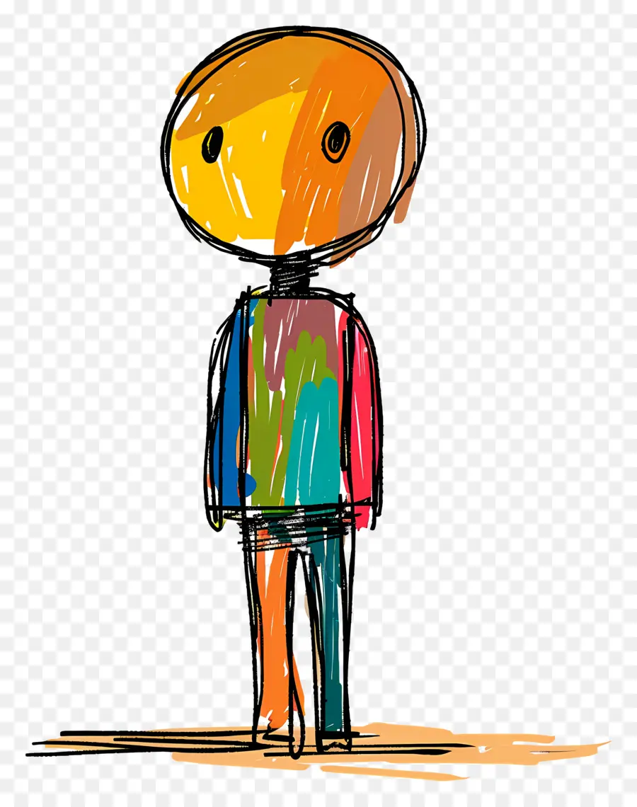 Aperçu De La Personne，Personne Colorée De Doodle PNG