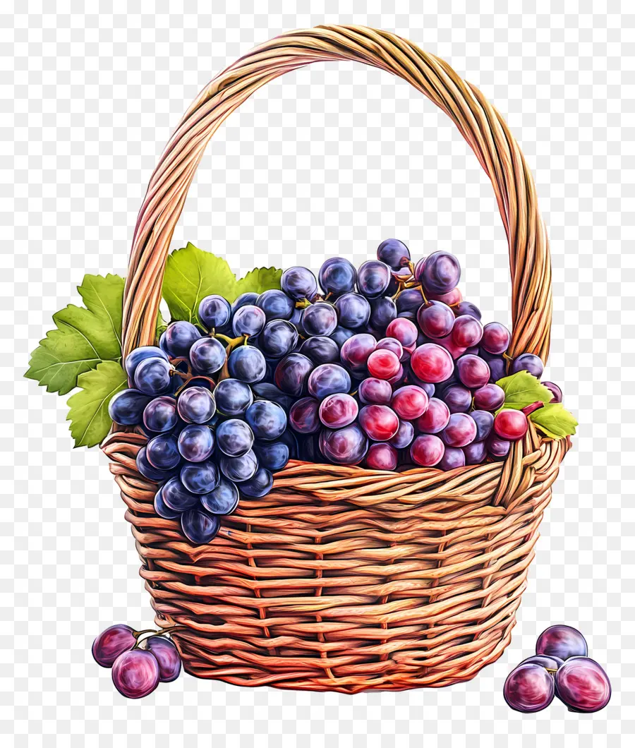 Vendange，Panier De Raisins PNG