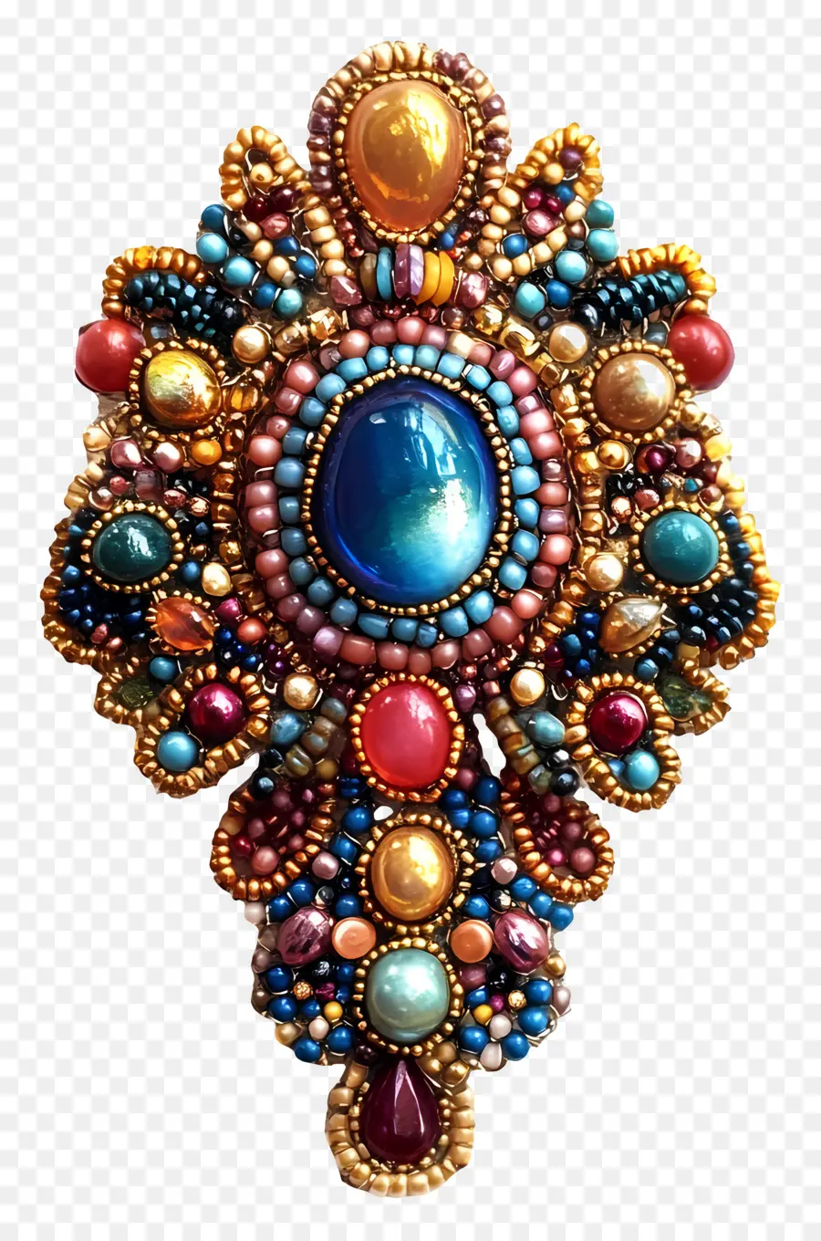 Broche，Broche Perlée Colorée PNG