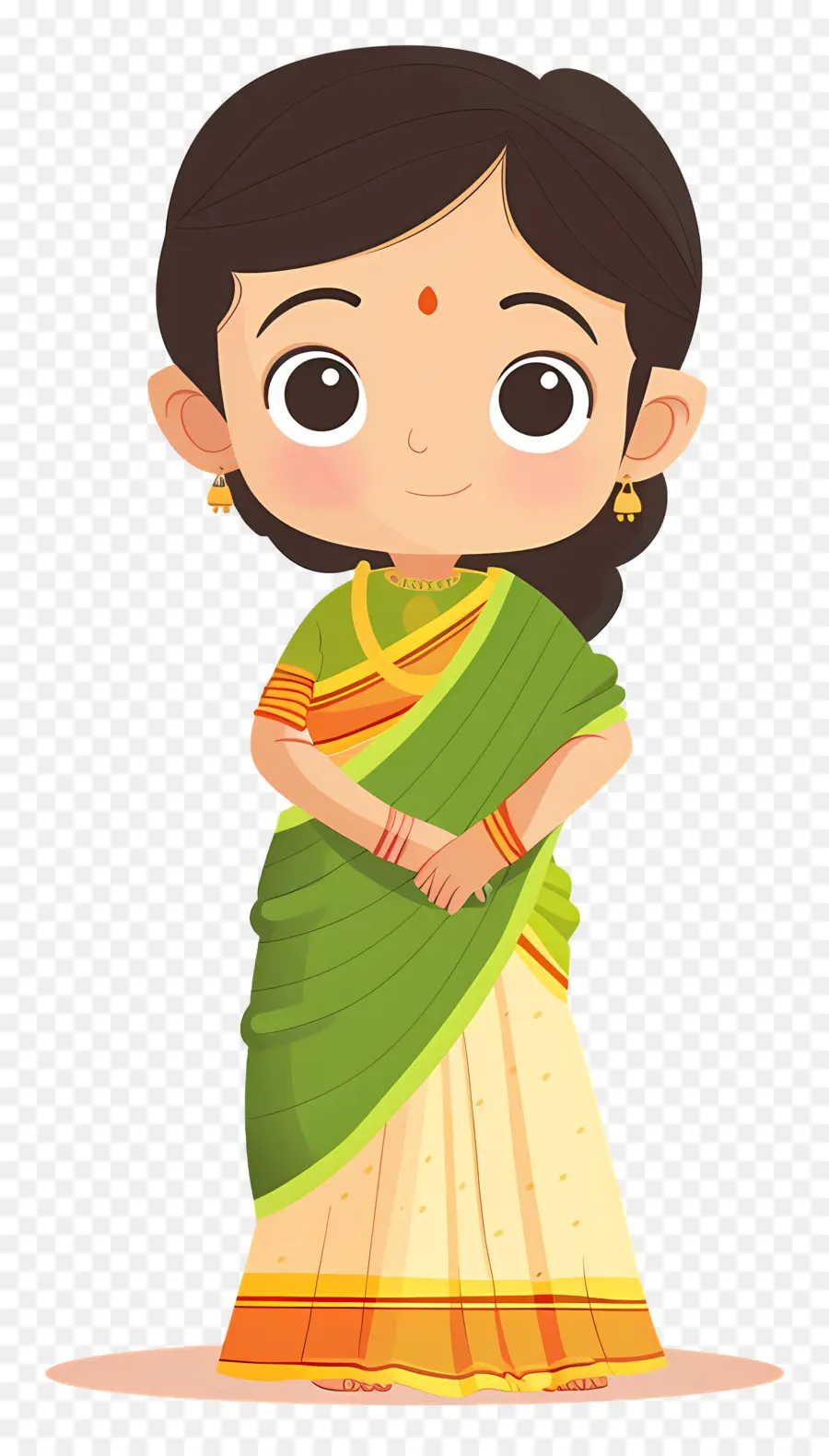 Fille En Sari，Fille En Costume Traditionnel PNG