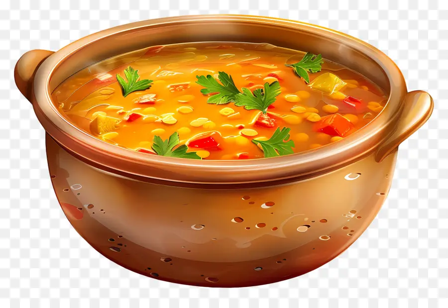 Soupe Aux Lentilles，Soupe En Pot PNG