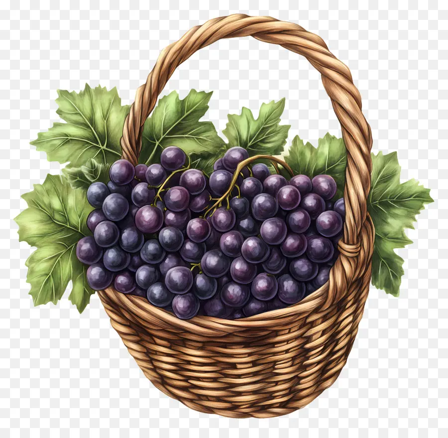 Raisin，Panier De Raisins PNG