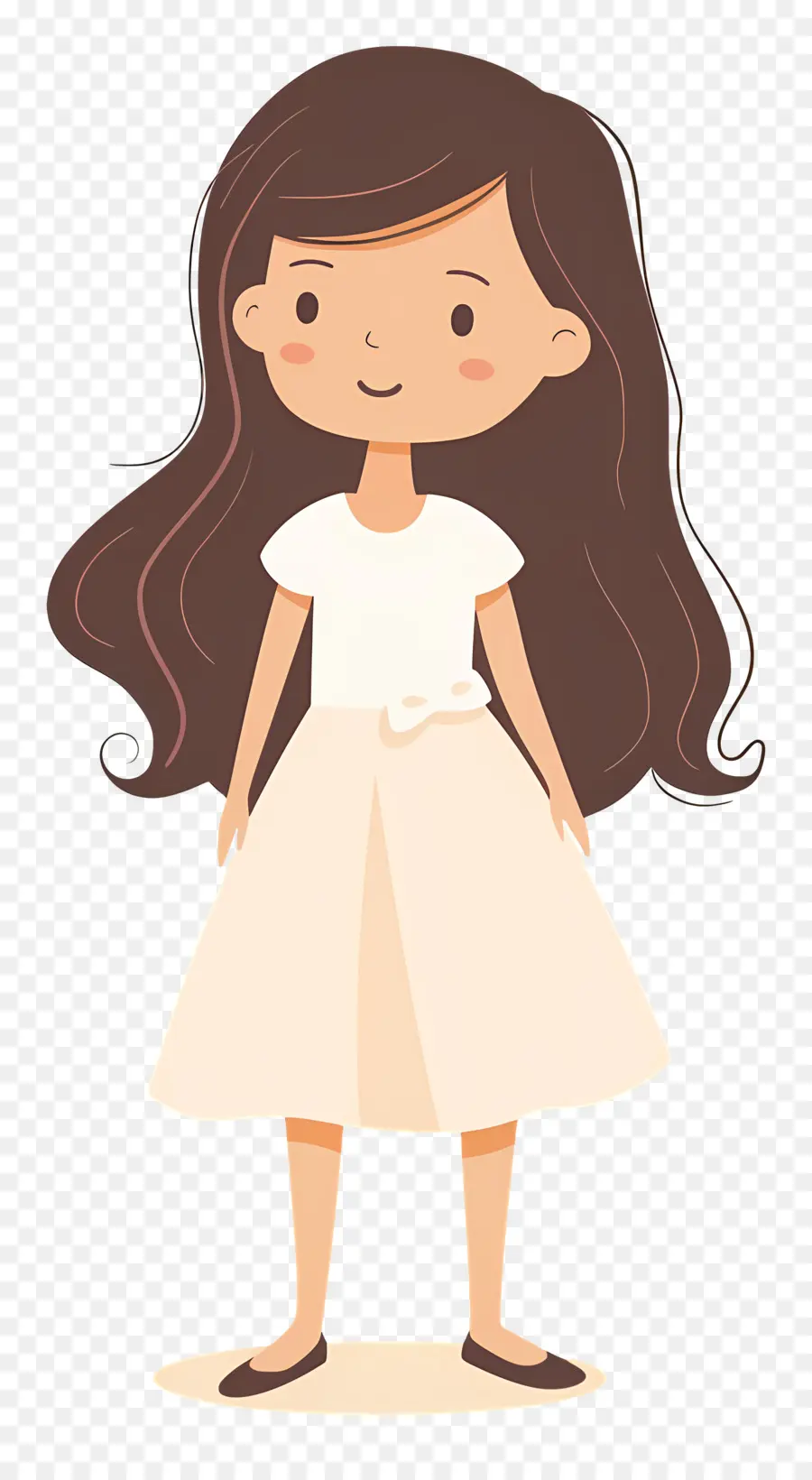 Fille En Robe，Fille En Robe À Pois PNG