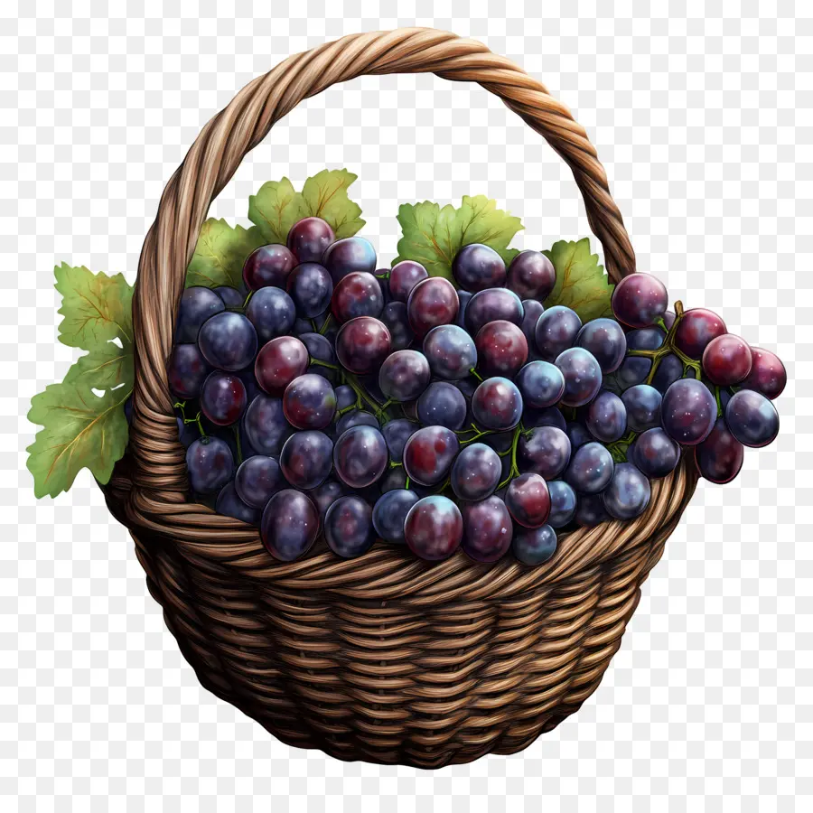 Vendange，Panier De Raisins PNG