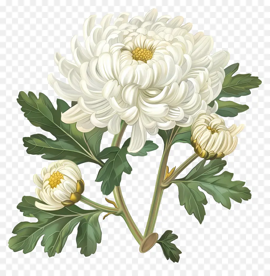 Fleurs De Chrysanthème Blanc，Chrysanthèmes Blancs PNG