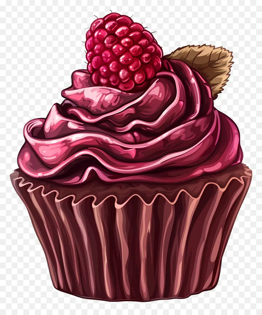 Cupcake Aux Framboises，Petit Gâteau PNG