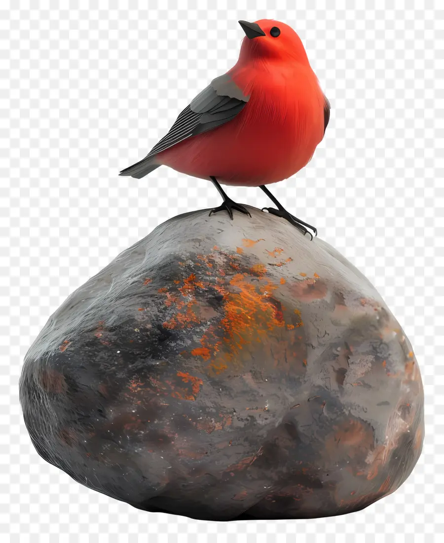 Oiseau Rouge，Rocher PNG