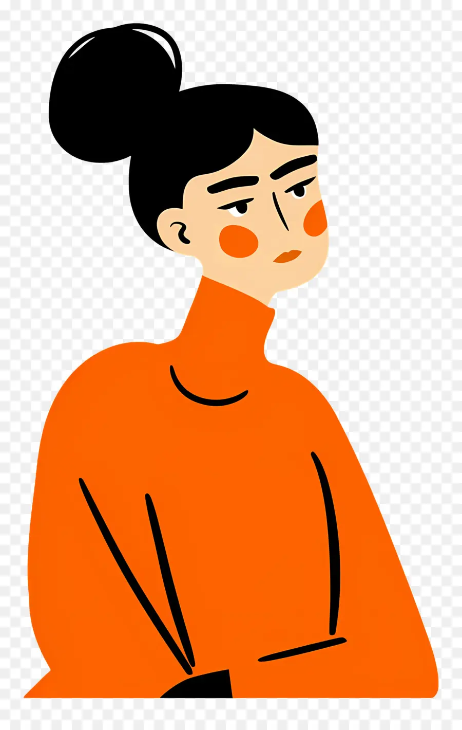 Femme En Orange，Femme En Pull Orange PNG