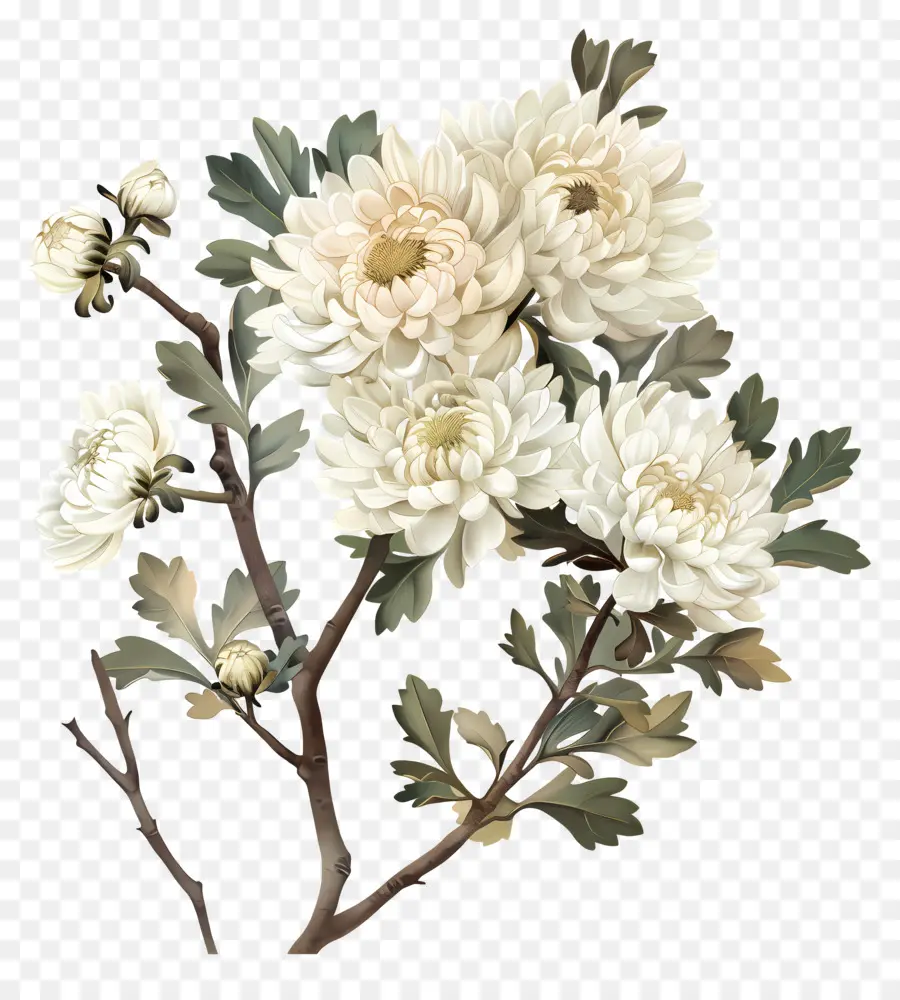 Fleurs De Chrysanthème Blanc，Chrysanthèmes Blancs PNG