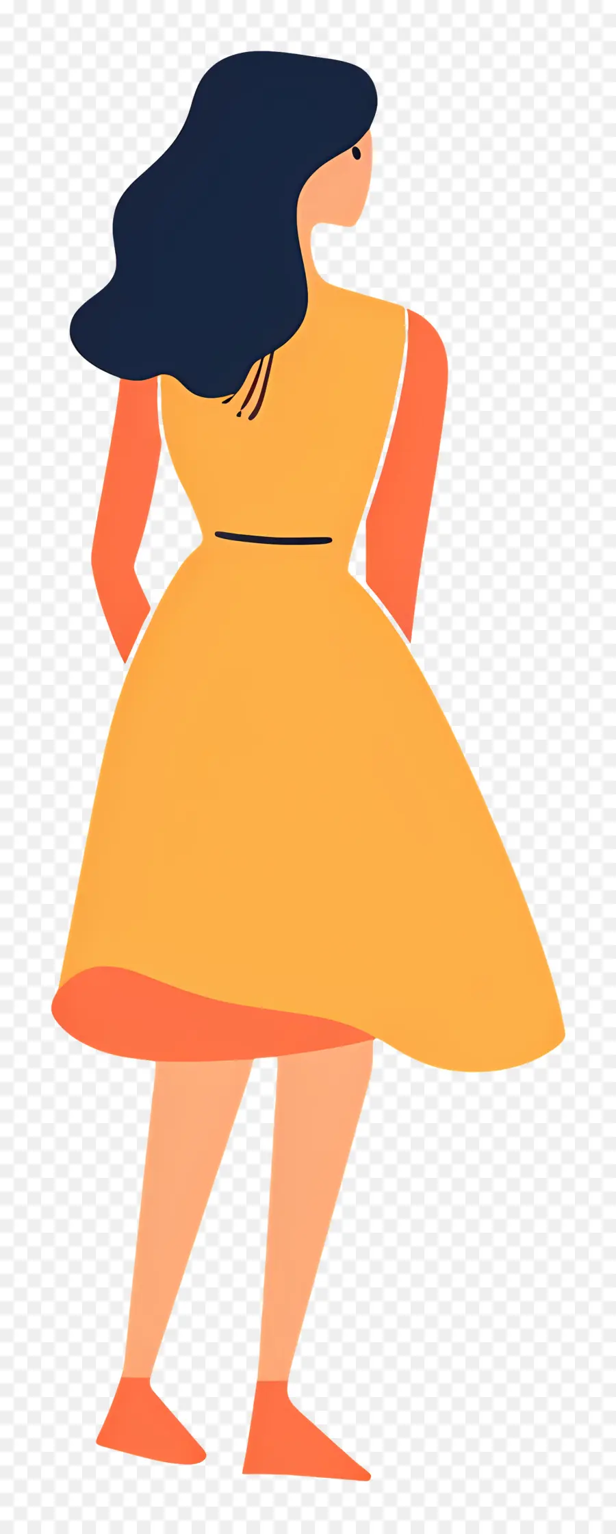 Femme En Robe，Fille En Robe Jaune PNG