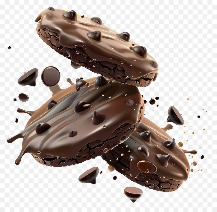 Biscuits Nappés Chocolat Noir，Cookies PNG