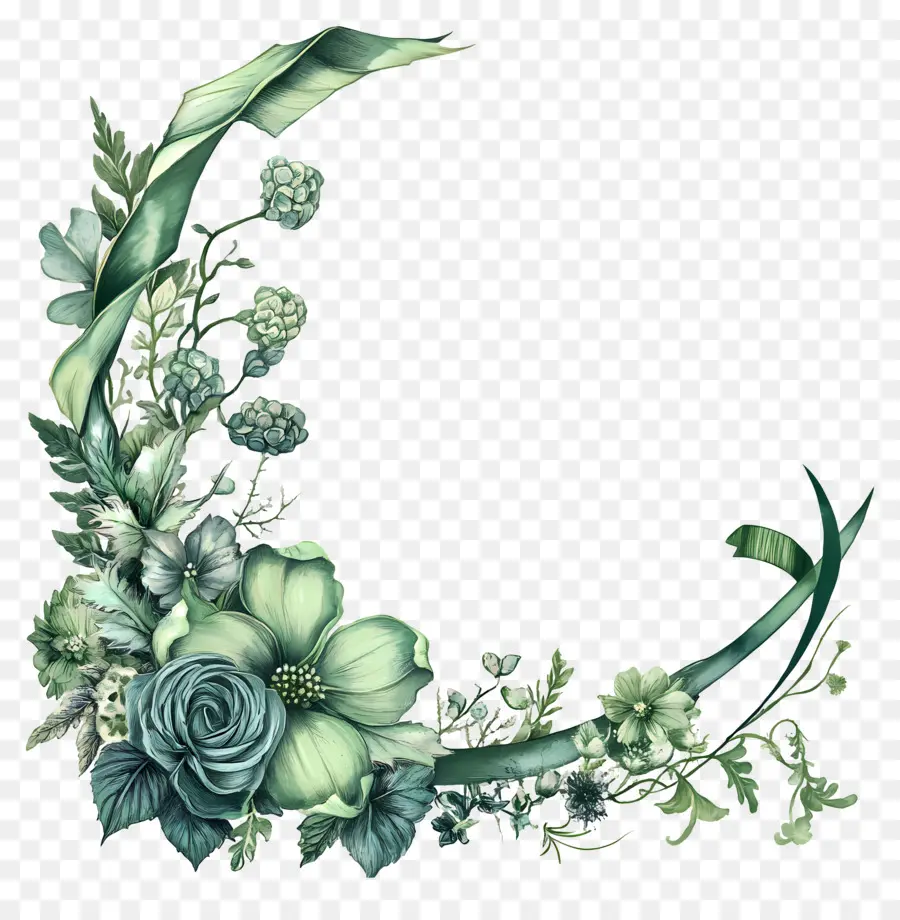 Vert，Arrangement Floral Vert PNG