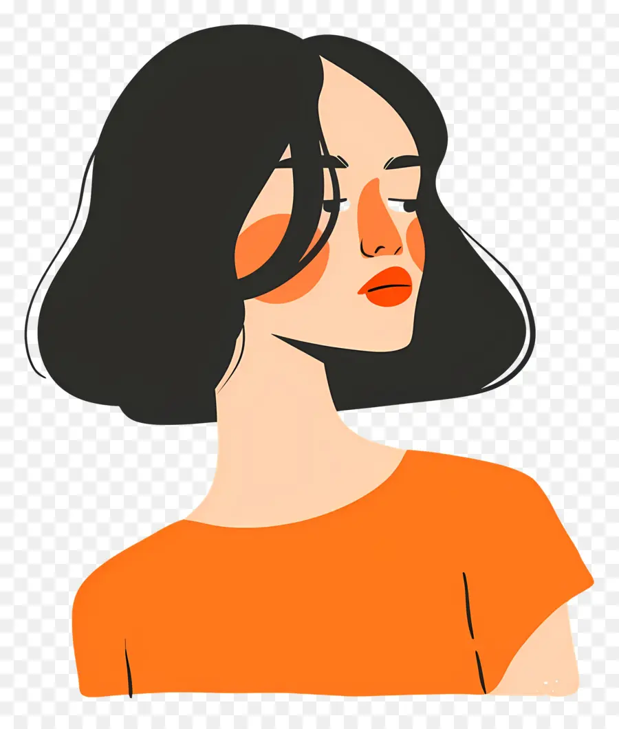 Femme En Orange，Femme PNG