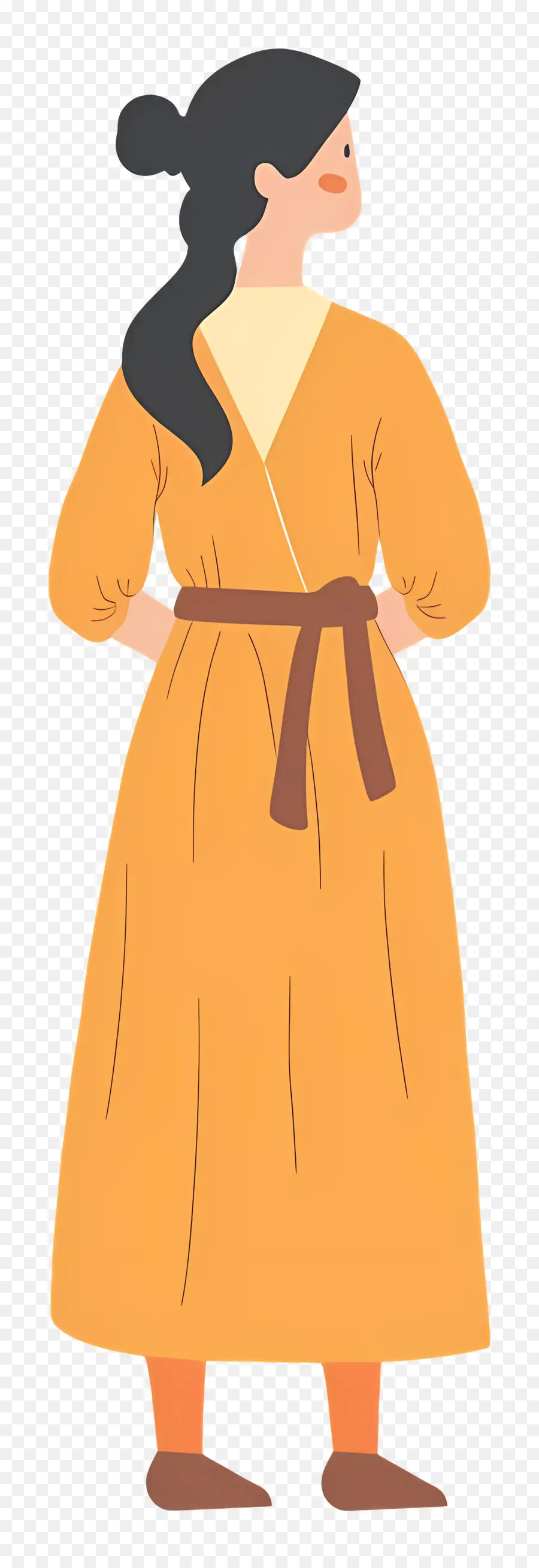 Femme En Costume Traditionnel，Femme En Robe Jaune PNG