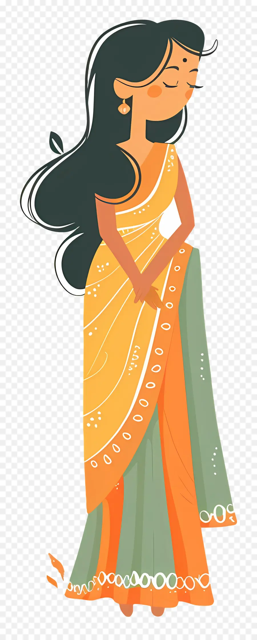 Fille En Sari，Femme En Sari PNG