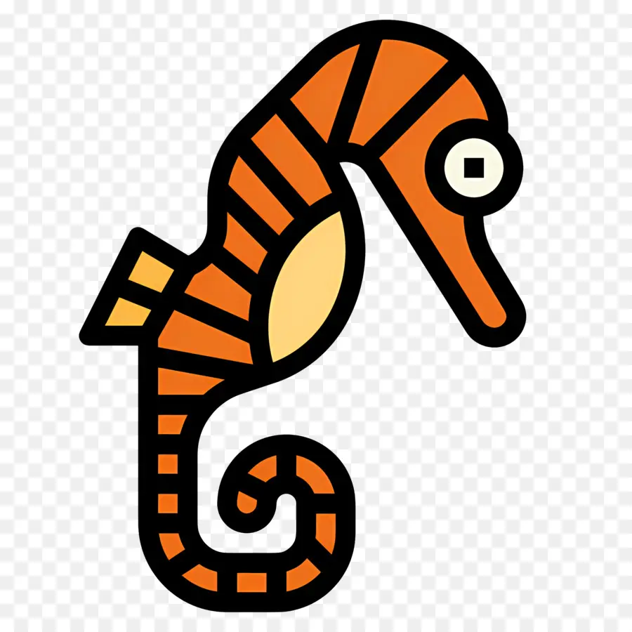 Hippocampe，Hippocampe Orange PNG