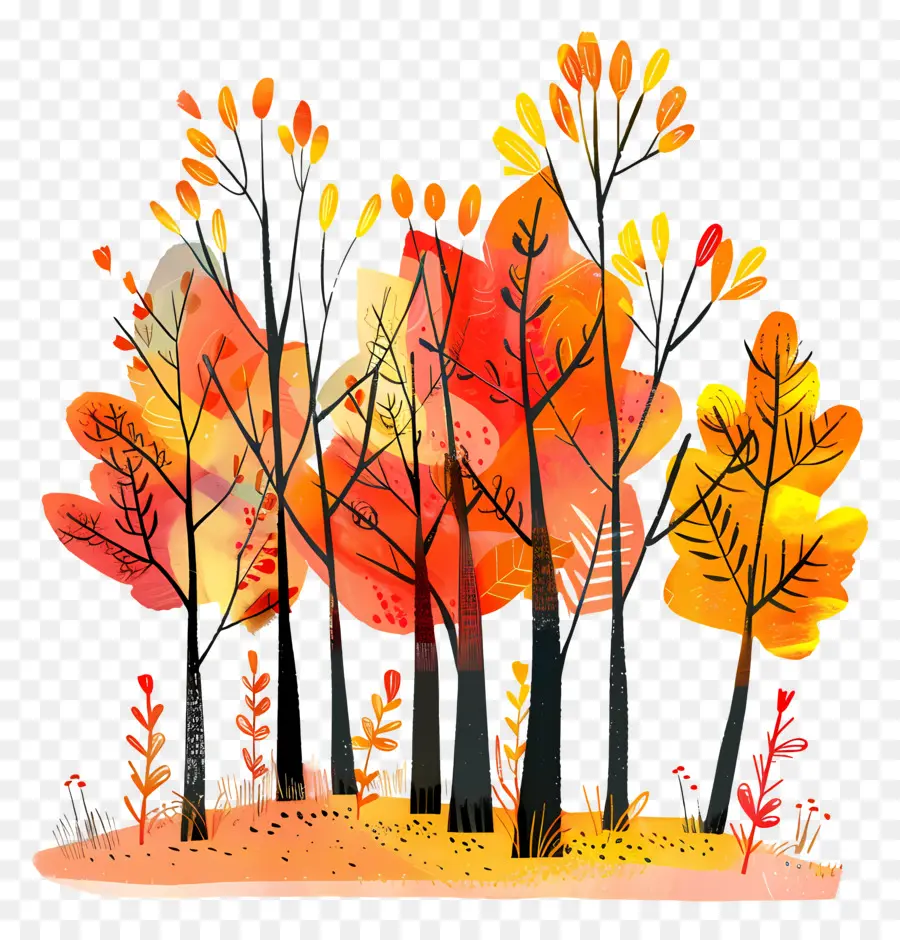 Forêt D'automne，Arbres D'automne PNG