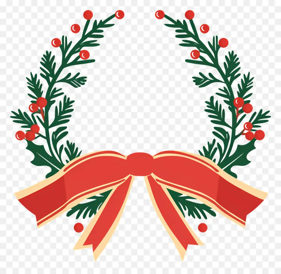 Ruban De Noël，Couronne De Noël PNG