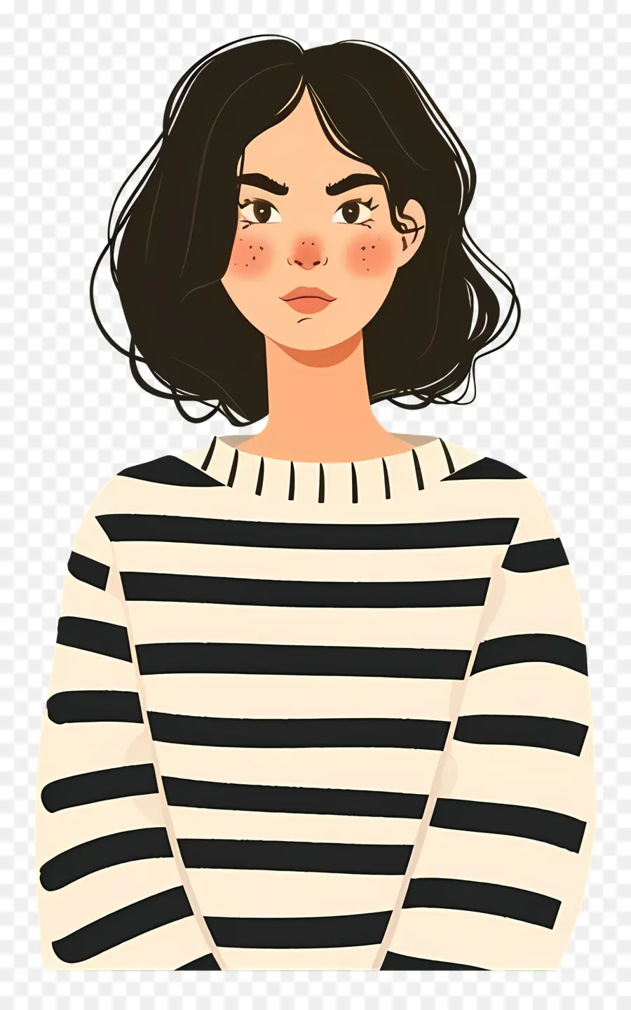 Femme En Sweat，Femme En Pull Rayé PNG