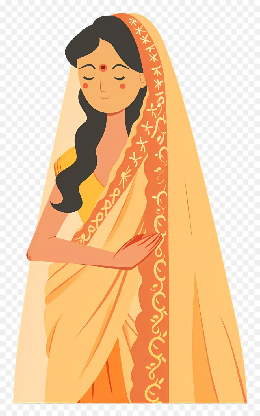 Femme En Sari，Robe Traditionnelle PNG