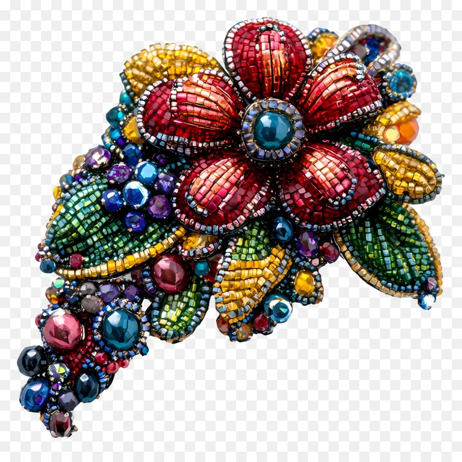 Broche，Broche Perlée Colorée PNG