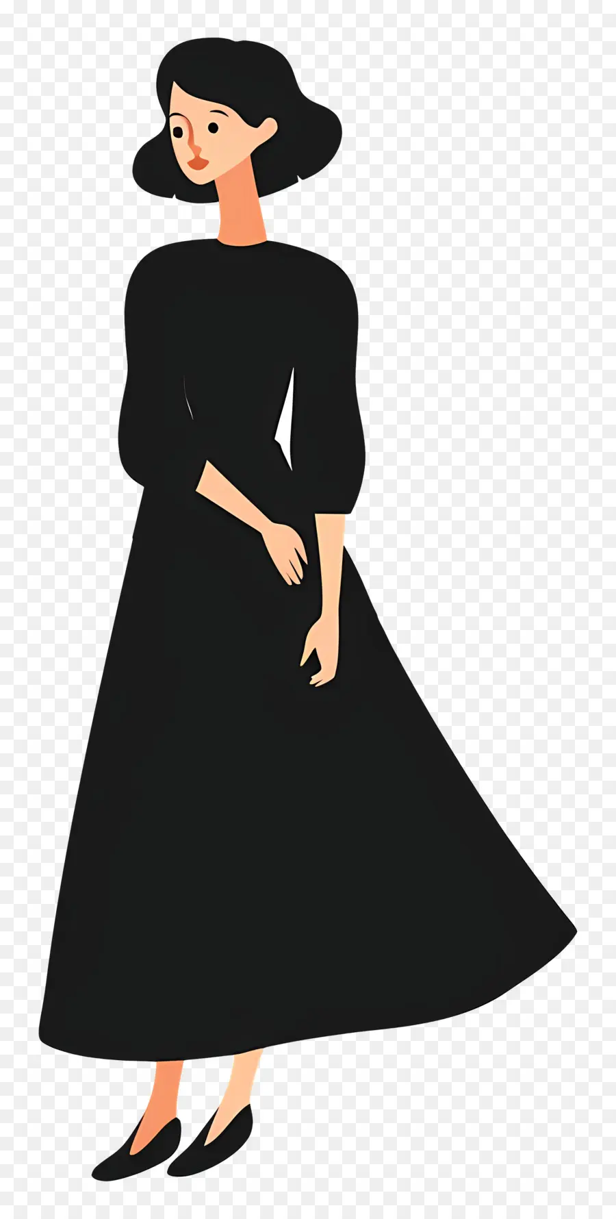 Femme En Noir，Femme En Robe Noire PNG