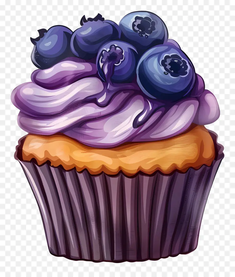 Cupcake Aux Bleuets，Petit Gâteau PNG