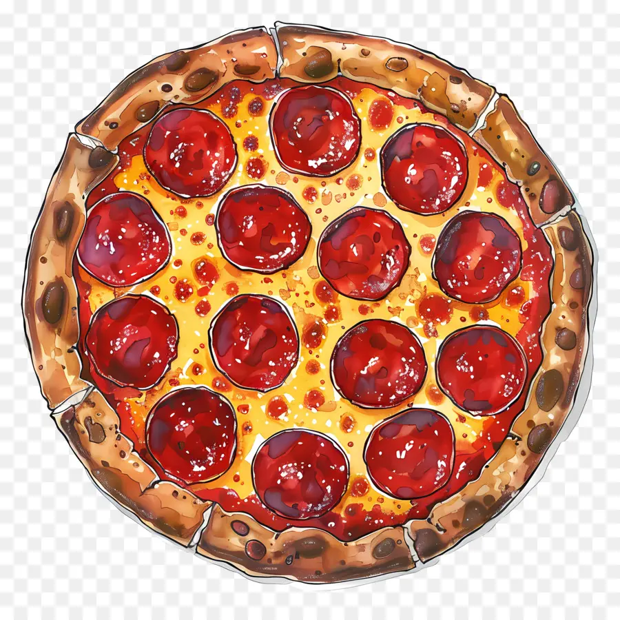 Pizza Au Pepperoni，Pizza PNG