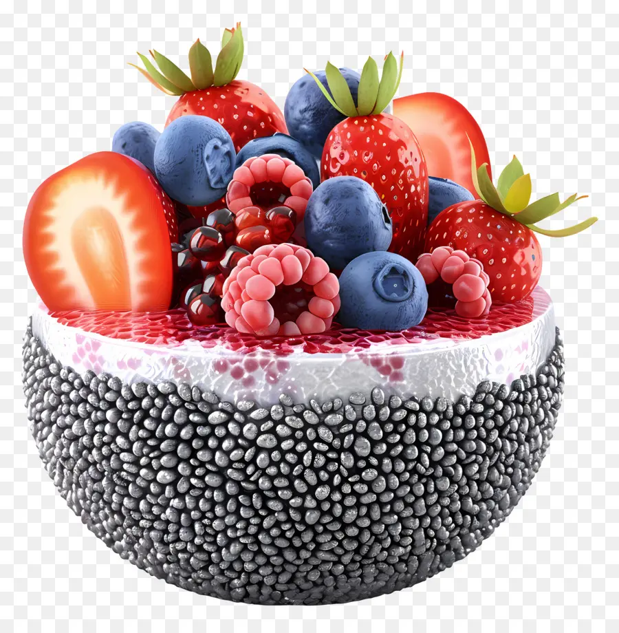 Bol De Pudding Au Chia，Bol De Fruits PNG