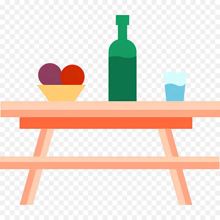 Table De Camping，Table Avec Nourriture Et Boisson PNG