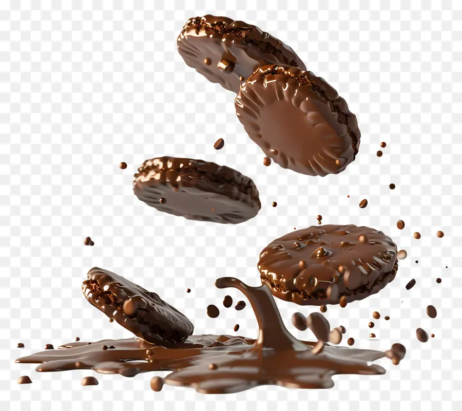 Biscuits Nappés Chocolat Noir，Biscuits PNG