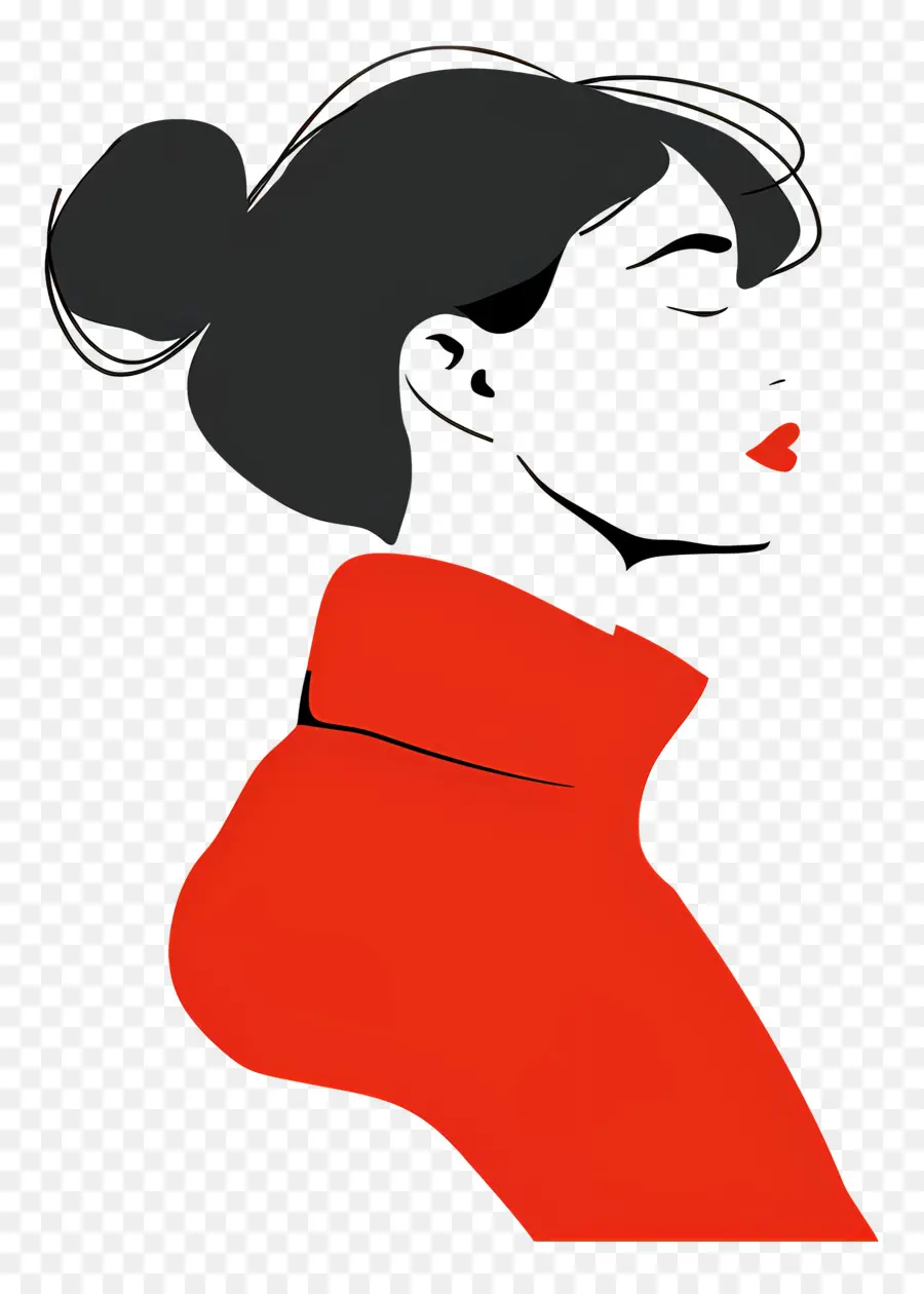 Femme En Rouge，Profil PNG