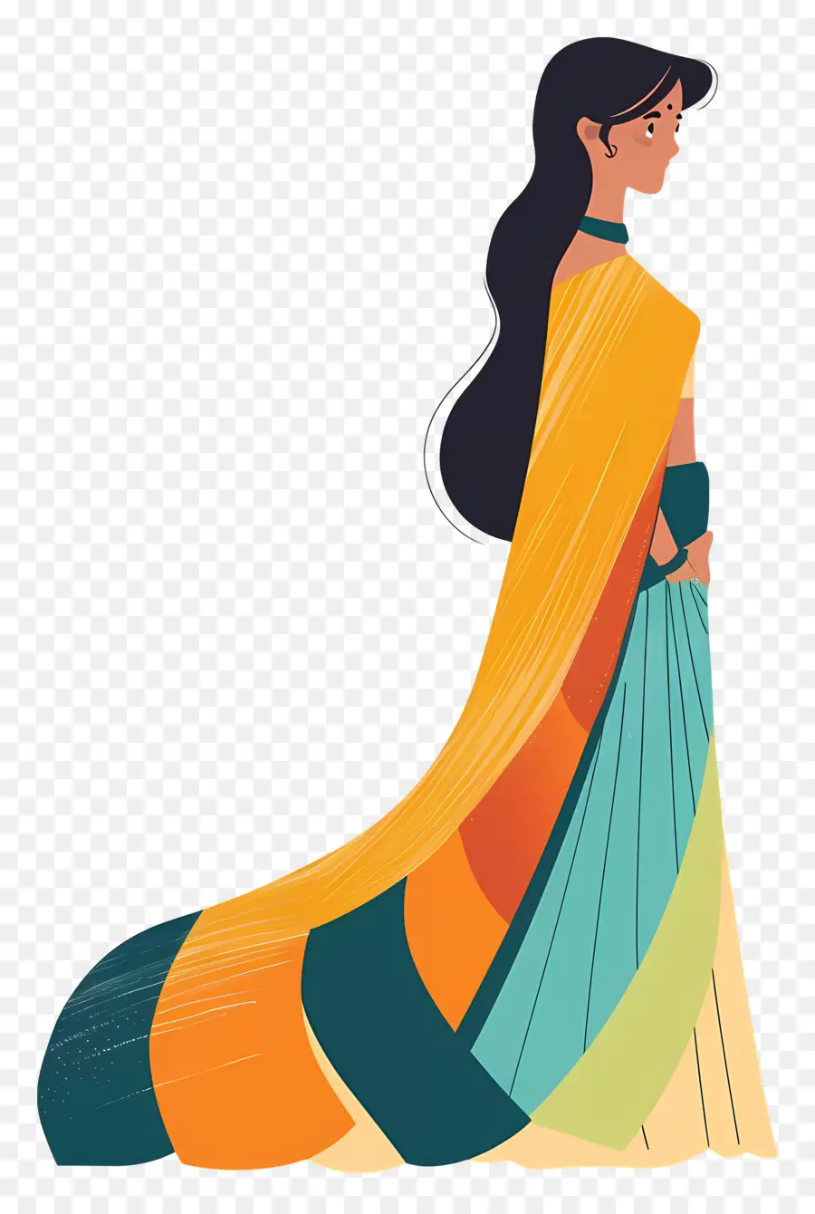 Femme En Sari，Femme En Costume Traditionnel PNG