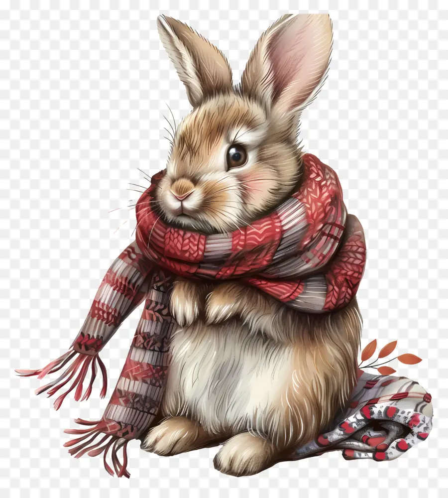 Lapin En écharpe，Lapin Mignon PNG