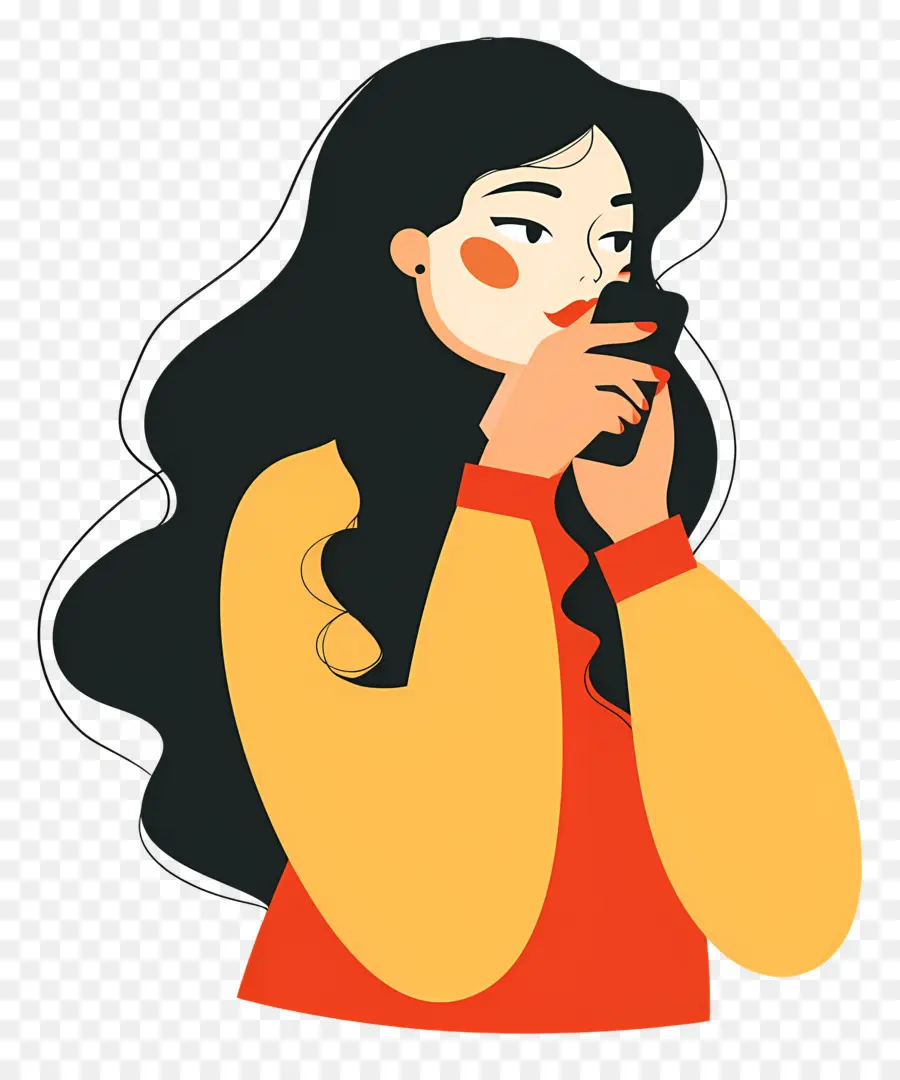 Femme Au Téléphone，Femme Avec Téléphone PNG