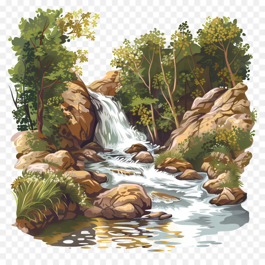 Ruisseau De Montagne，Cascade PNG