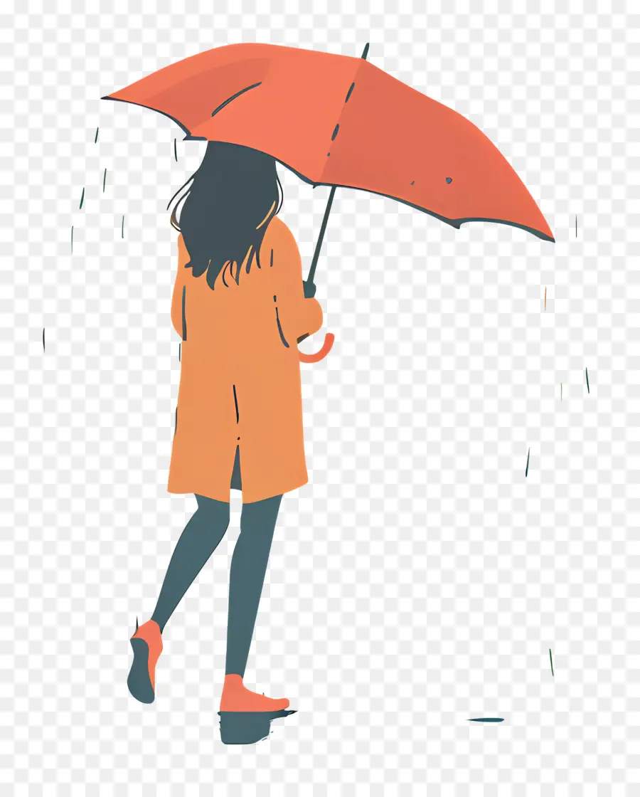 Femme Sous La Pluie，Femme Avec Parapluie PNG