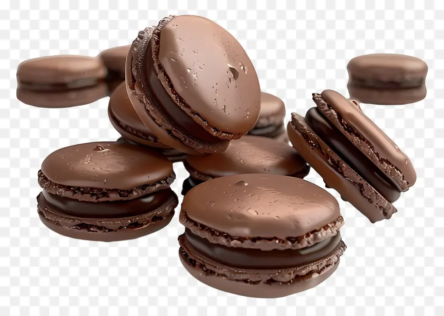 Macarons Au Chocolat，Dessert PNG