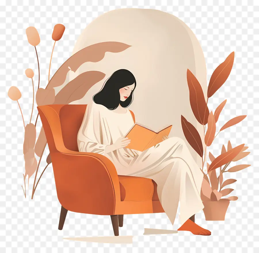 Femme Lisant Un Livre，Femme Lisant PNG