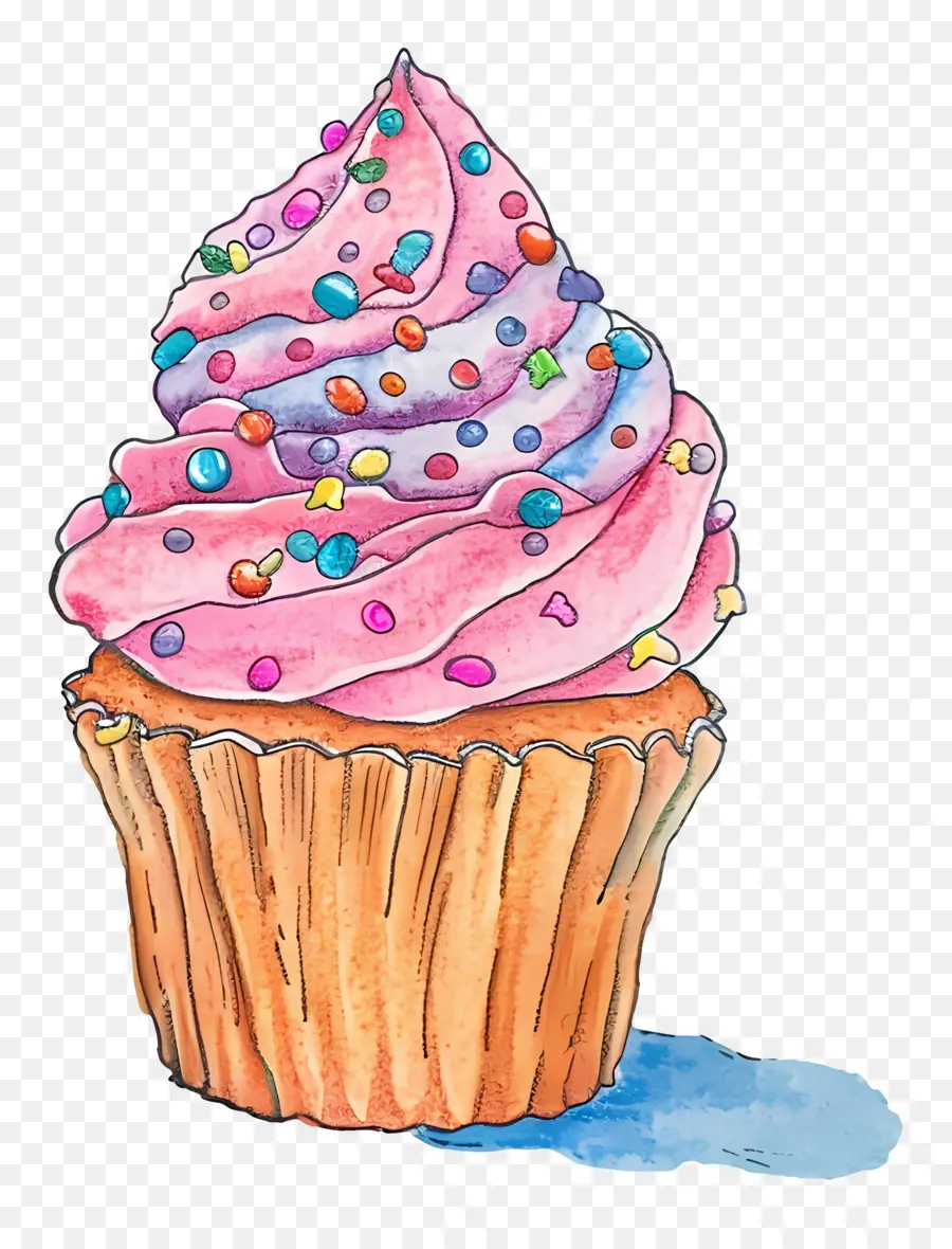 Cupcake Funfetti，Petit Gâteau PNG