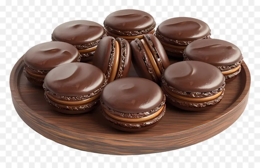 Macarons Au Chocolat，Dessert PNG