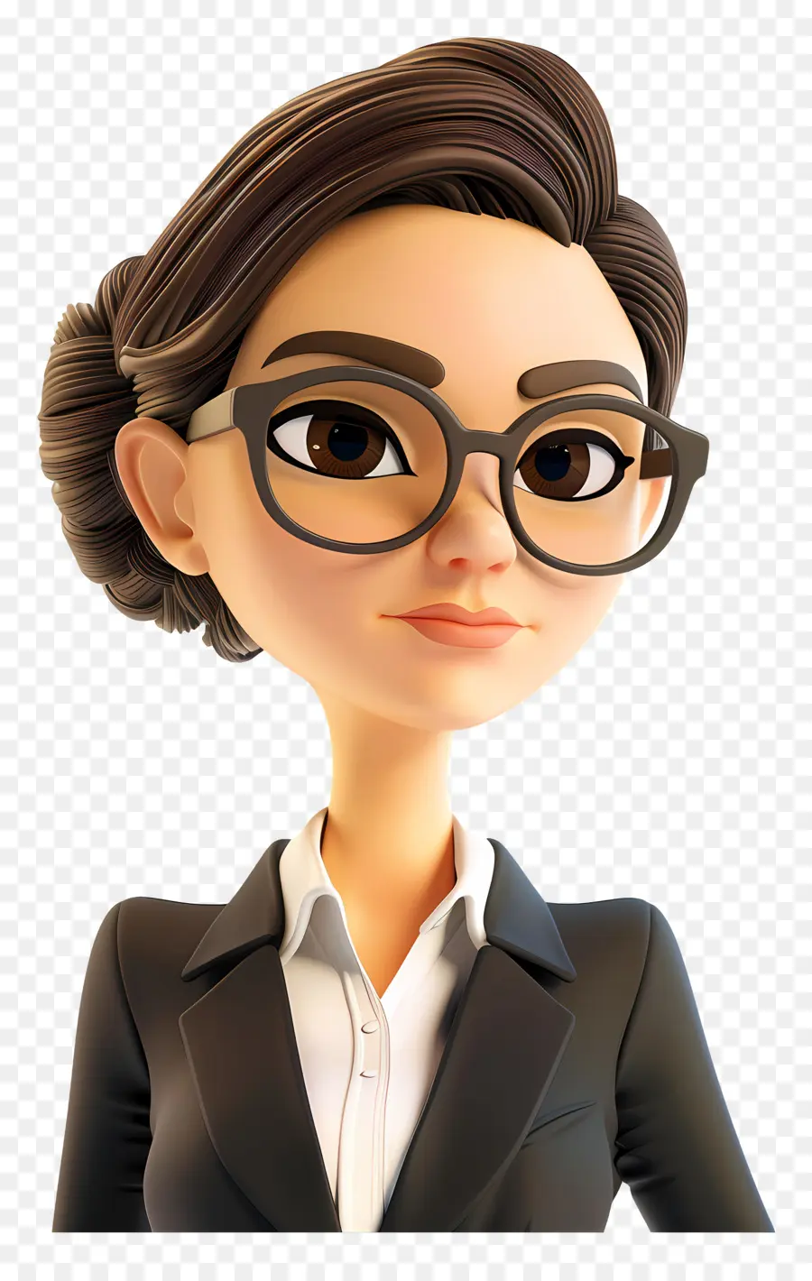 Femme D'affaires，Femme Animée Avec Des Lunettes PNG